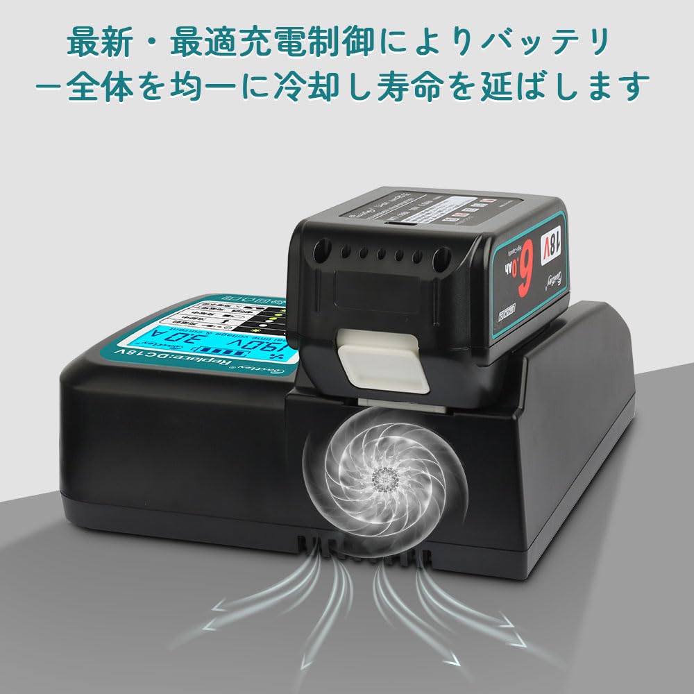 Amazon.co.jp: Waitley マキタ互換充電器 DC18V 冷却ファン付き 新しい